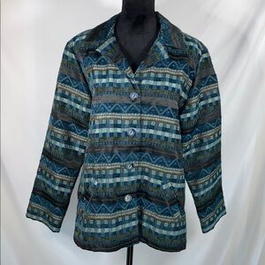 Vintage Sag Harbor Womens 14 Blazer Blue Turquoise Size